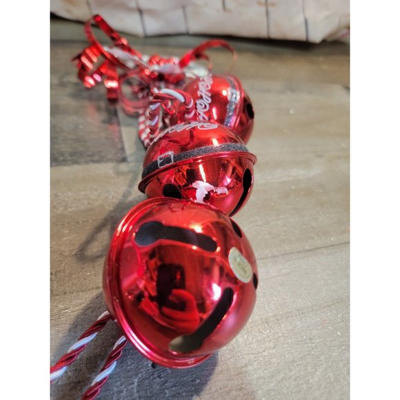 Ho Ho Ho red bell metal hanging mistletoe Xmas Decor - Picture 3 of 5